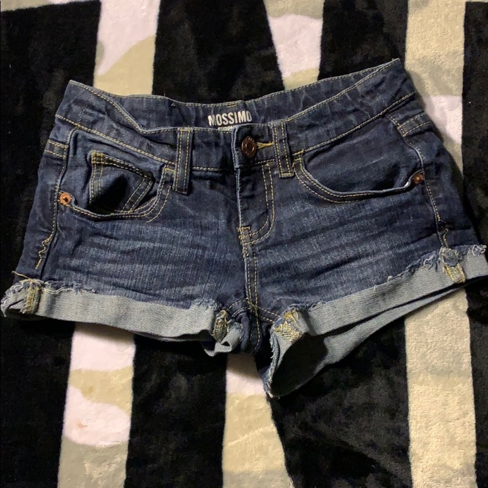 Mossimo Supply Co. Dark Blue Rolled-Hem Denim Shorts